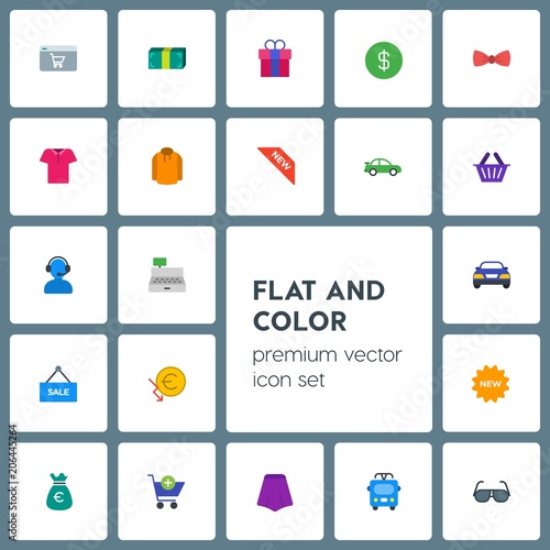 Modern Simple Set of transports, clothes, money, shopping Vector flat Icons. Contains such Icons as internet, cashier, chart, finance, buy and more on grey background. Fully Editable. Pixel Perfect