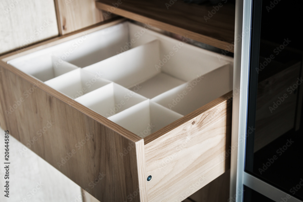 Wardrobe with sliding doors and drawers drawer. modern materials and furniture for interior Wardrobe with sliding doors and drawers drawer. modern materials and furniture for interior