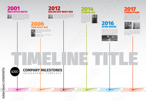 Vector Infographic Company Milestones Timeline Template photo