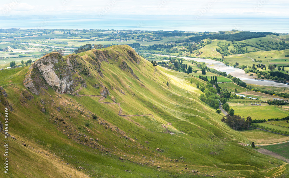 Te Mata Peak an iconic tourist attraction place in Hawke's Bay region of North Island, New Zealand. Te Mata Peak an iconic tourist attraction place in Hawke's Bay region of North Island, New Zealand.