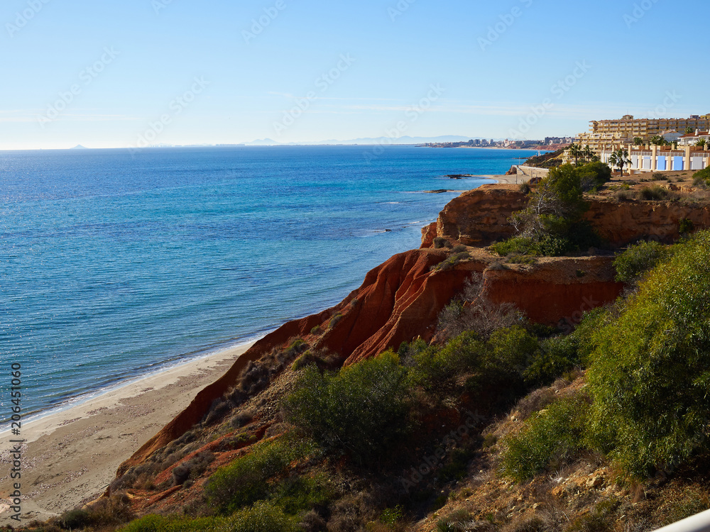 Popular summer travel destination Campoamor Orihuela Coast Spain