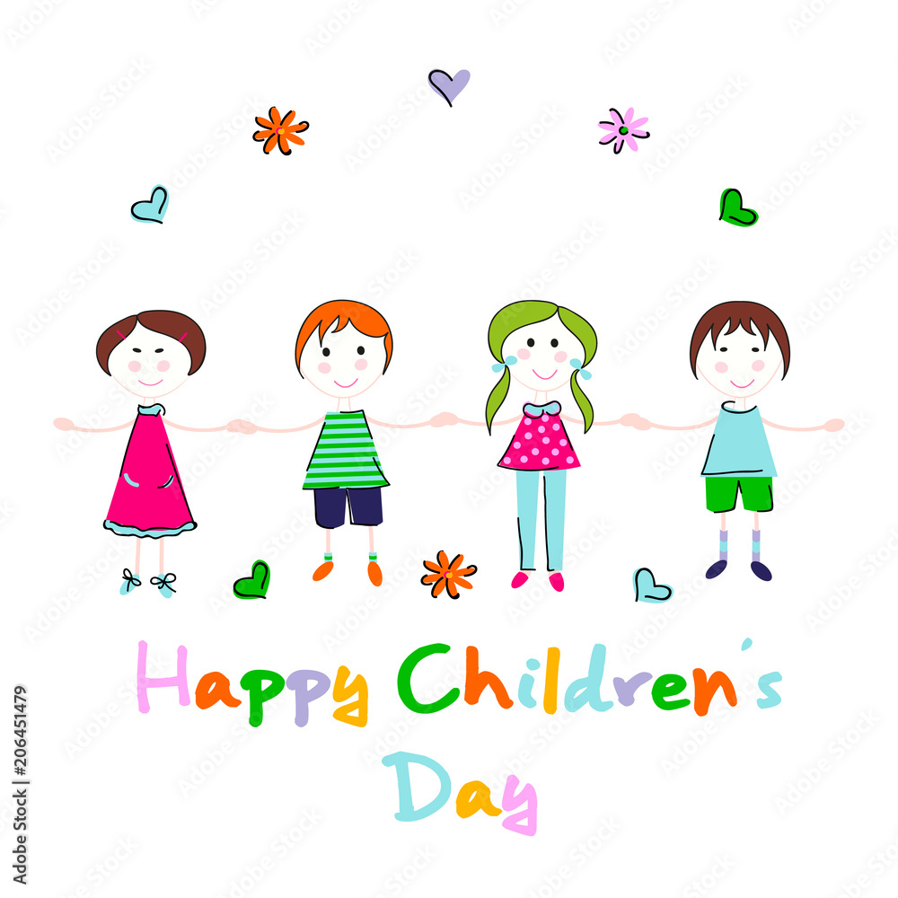 Happy children’s day vector background design.