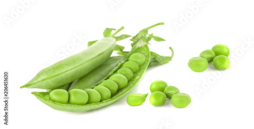 Wallpaper Mural fresh green peas isolated on a white background Torontodigital.ca