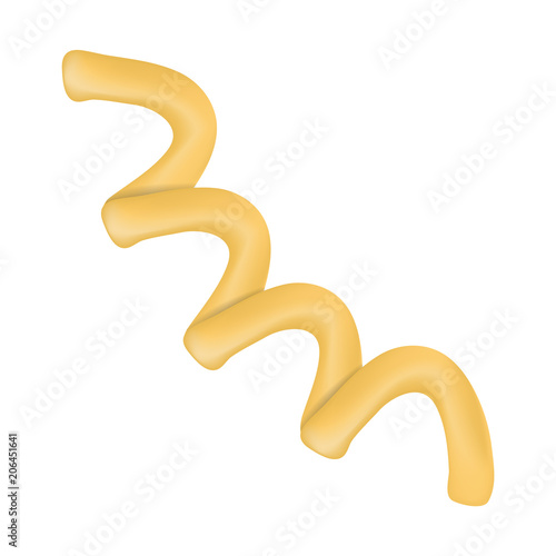 Torchietti pasta mockup. Realistic illustration of torchietti pasta vector mockup for web design isolated on white background
