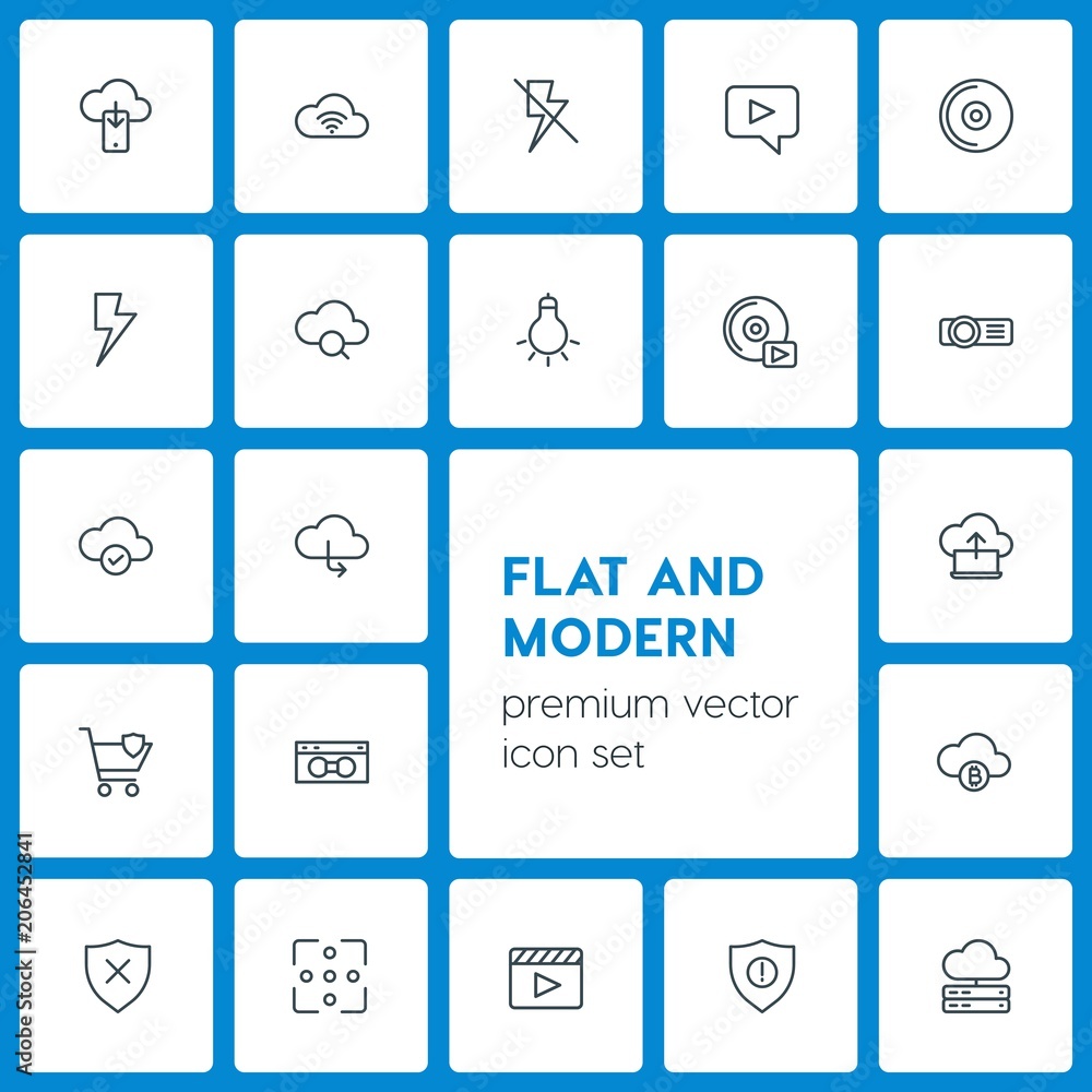 Modern Simple Set of cloud and networking, security, video, photos Vector outline Icons. Contains such Icons as error, disability, transfer and more on dark background. Fully Editable. Pixel Perfect Modern Simple Set of cloud and networking, security, video, photos Vector outline Icons. Contains such Icons as error, disability, transfer and more on dark background. Fully Editable. Pixel Perfect