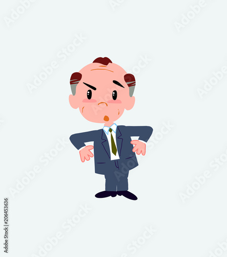 Old businessman with an expression of unpleasant surprise.