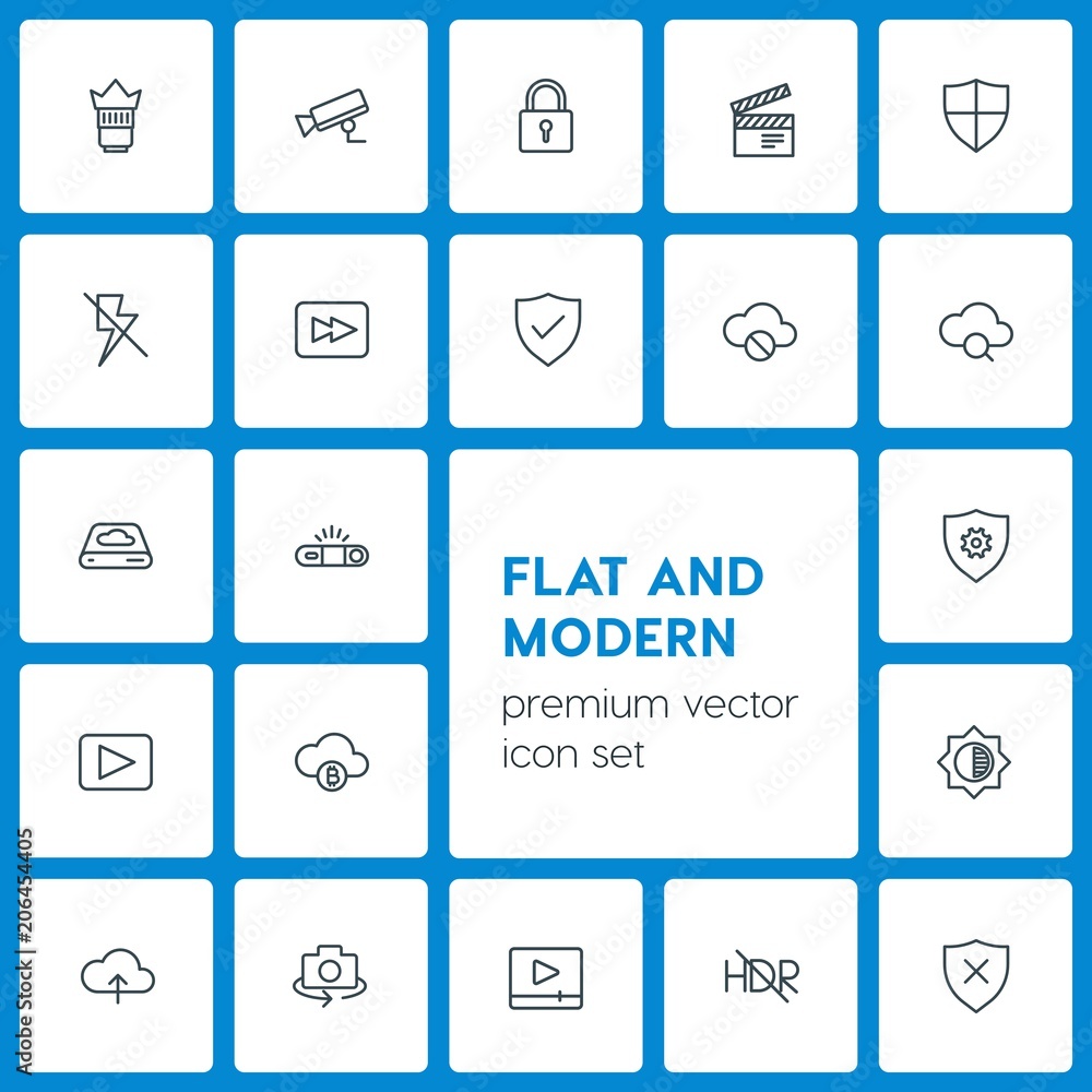 Modern Simple Set of cloud and networking, security, video, photos Vector outline Icons. Contains such Icons as black, media, player, shot and more on dark background. Fully Editable. Pixel Perfect Modern Simple Set of cloud and networking, security, video, photos Vector outline Icons. Contains such Icons as black, media, player, shot and more on dark background. Fully Editable. Pixel Perfect