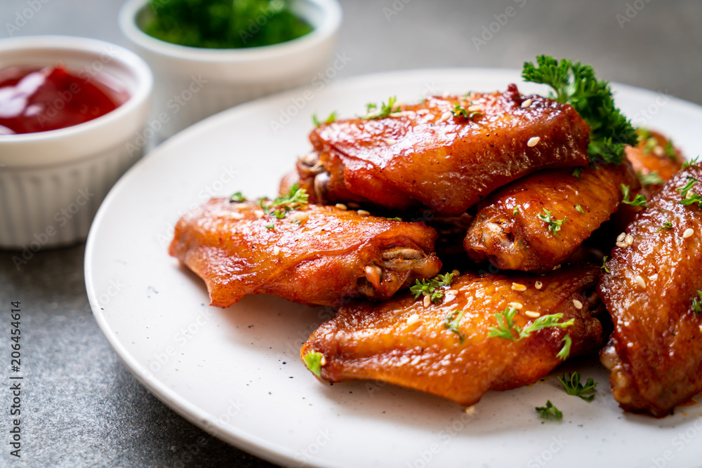 barbecue chicken wings with white sesame barbecue chicken wings with white sesame