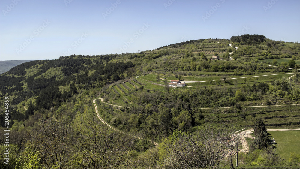 Central Istria, Croatia - Landscape surrounding the medieval town of Oprtalj