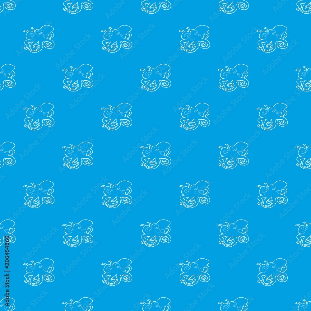 Octopus pattern vector seamless blue repeat for any use