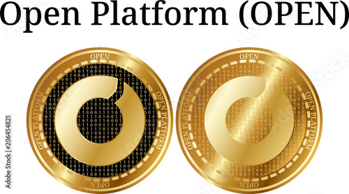 Set of physical golden coin Open Platform (OPEN)