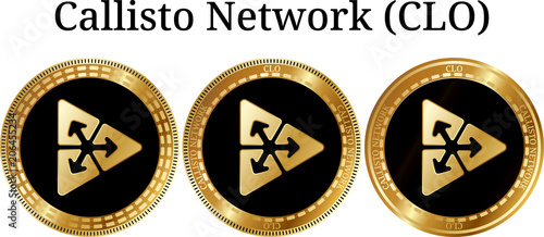 Set of physical golden coin Callisto Network (CLO)