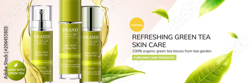 Refreshing green tea skin care ads