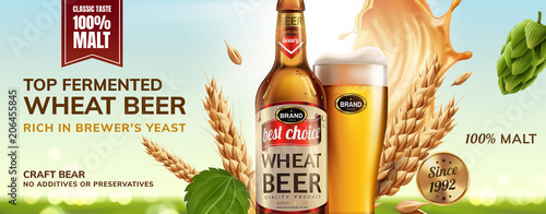 Refreshing wheat beer ad