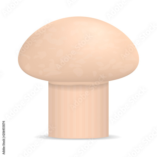 Fresh champignon mockup. Realistic illustration of fresh champignon vector mockup for web design isolated on white background