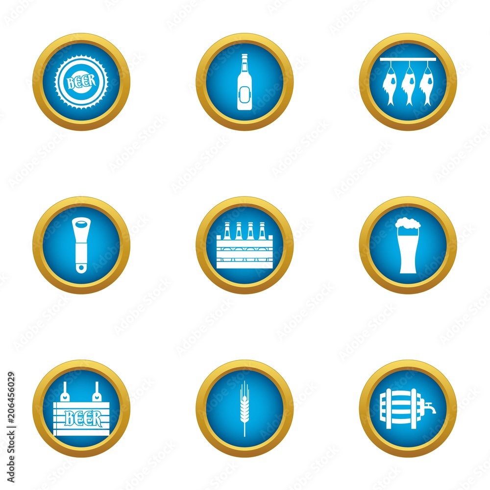 Grand celebration icons set. Flat set of 9 grand celebration vector icons for web isolated on white background