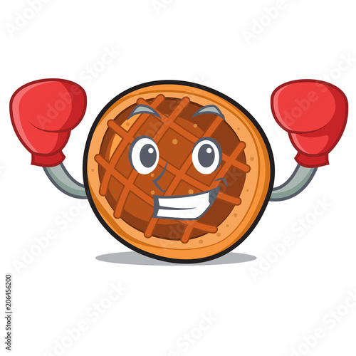 Boxing baket pie character cartoon