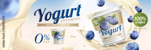 Blueberry yogurt ads photo