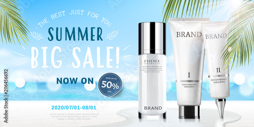 Summer cosmetic set ads
