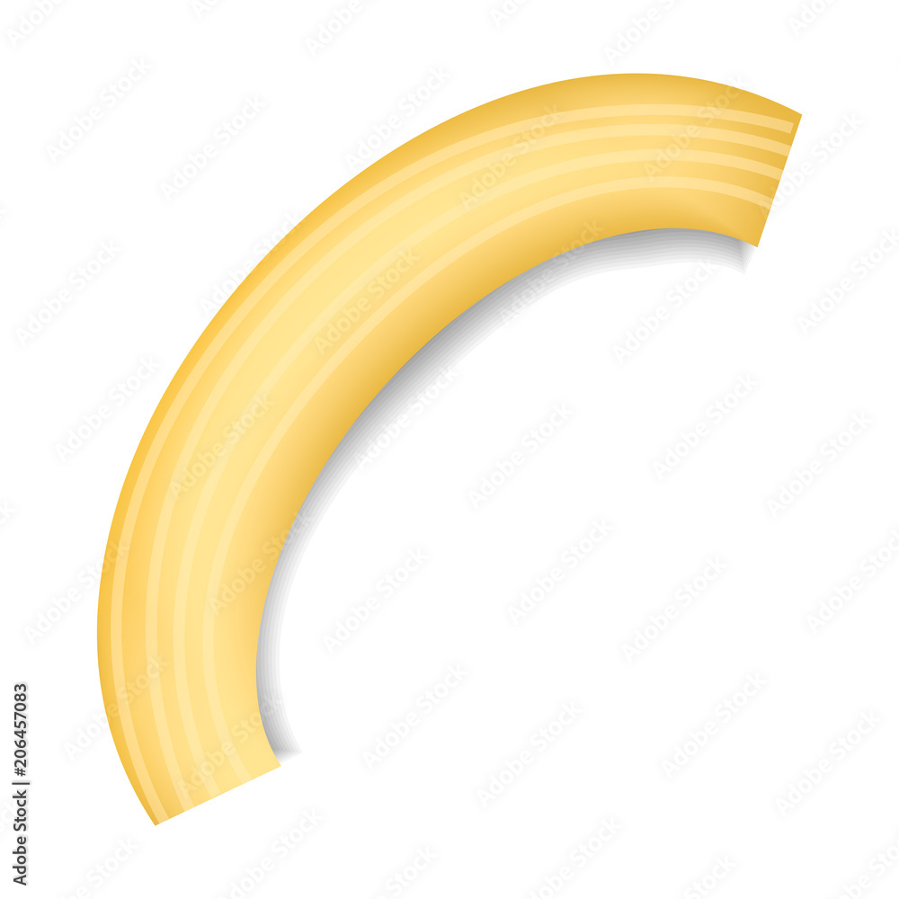 Ziti pasta mockup. Realistic illustration of ziti pasta vector mockup