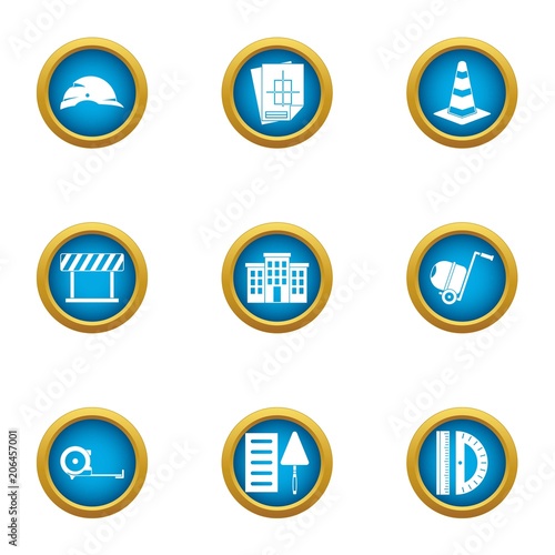 Remedial maintenance icons set. Flat set of 9 remedial maintenance vector icons for web isolated on white background