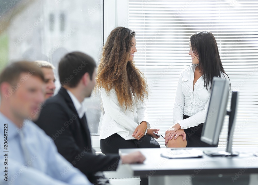 Manager and business team workplace Manager and business team workplace