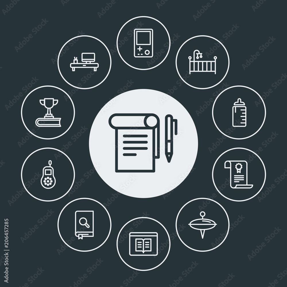 education, kids and toys Infographic Circle outline Icons Set. Contains such Icons as abstract, food, kid, university, round, circular, development, book and more. Fully Editable. Pixel Perfect education, kids and toys Infographic Circle outline Icons Set. Contains such Icons as abstract, food, kid, university, round, circular, development, book and more. Fully Editable. Pixel Perfect