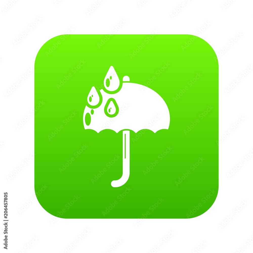Umbrella icon green vector isolated on white background Umbrella icon green vector isolated on white background