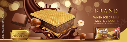 Chocolate ice cream sandwich