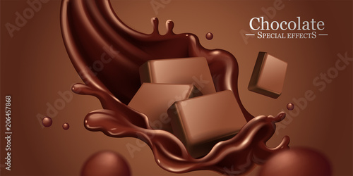 Chocolate splashing sauce