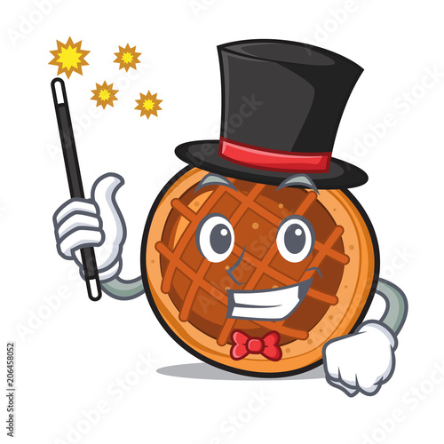 Magician baket pie mascot cartoon
