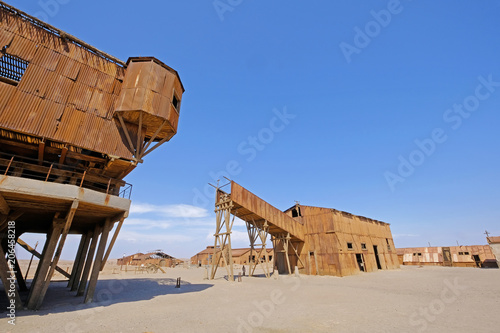 Принти на полотні Abandoned Humberstone and Santa Laura saltpeter works factory, near Iquique, northern Chile, South America