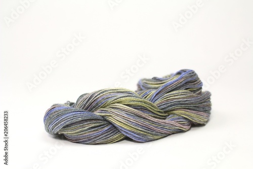 Blue Gold Striped knitting yarn