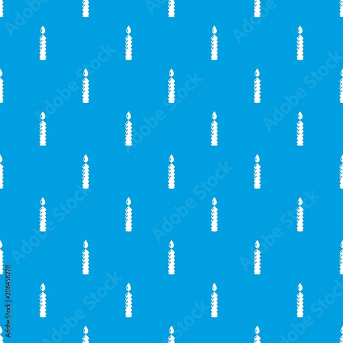 Candle relaxation pattern vector seamless blue repeat for any use