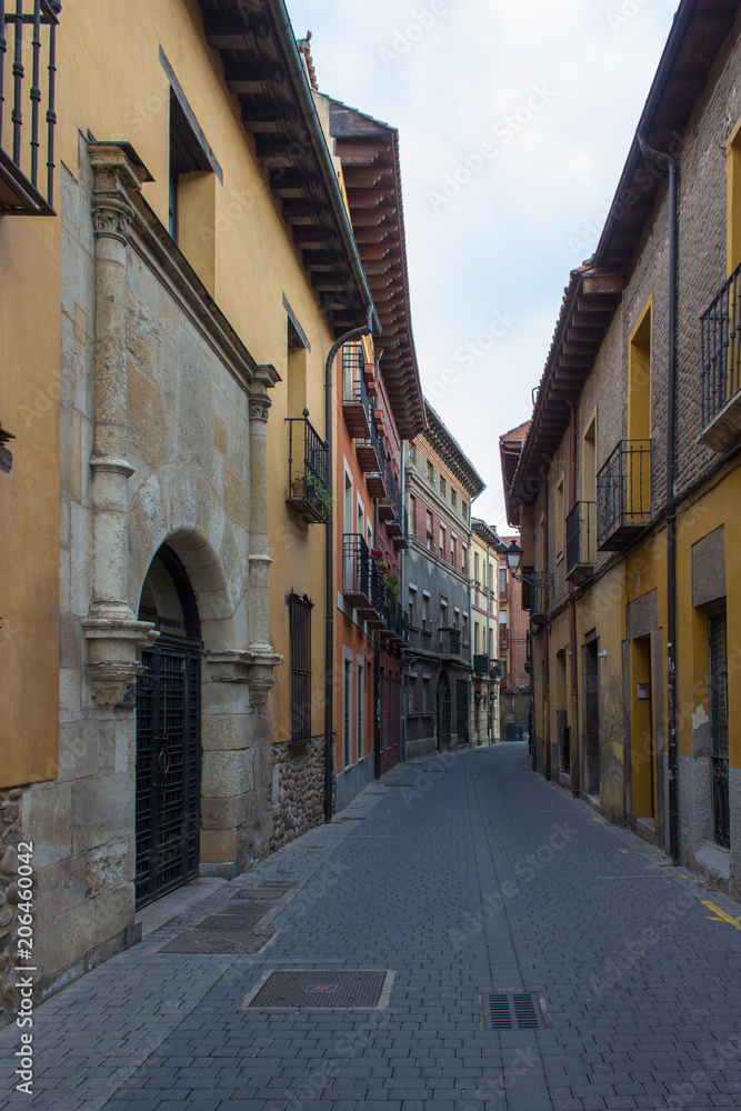 Obraz premium The view of Leon, pilgrimage Camino de Santiago.