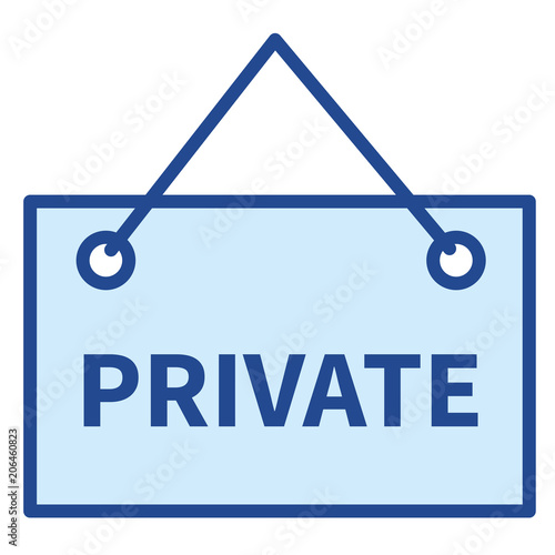 Türschild Privat Vector Icon Illustration