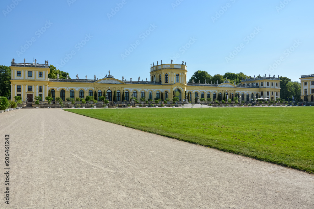 The Orangerie in the Karlsaue park in Kassel on a sunny day