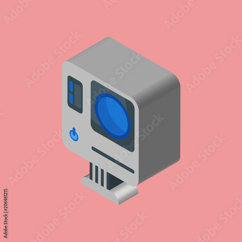 Gopro icon vector sign and symbol isolated on white background , isometric design