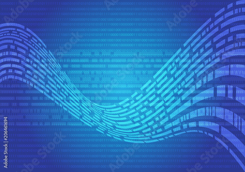 Abstract blue data wave technology screen design modern futuristic background vector illustration.