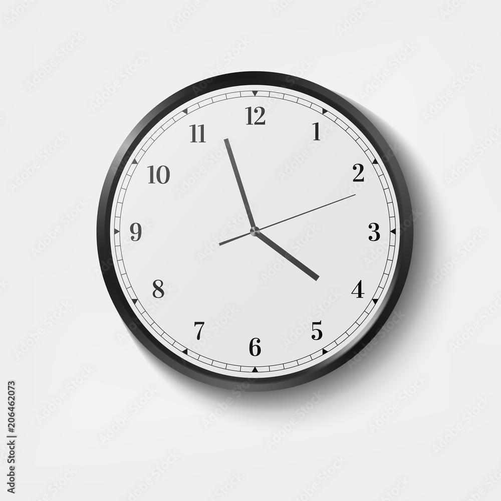 Modern realistic quartz wall clock face illustration Modern realistic quartz wall clock face illustration