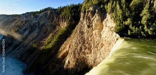 Obraz na plátně Long exposure from the brink of the Lower Falls of Yellowstone