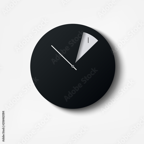 Modern minimalist wall clock. Simple watch design illustration