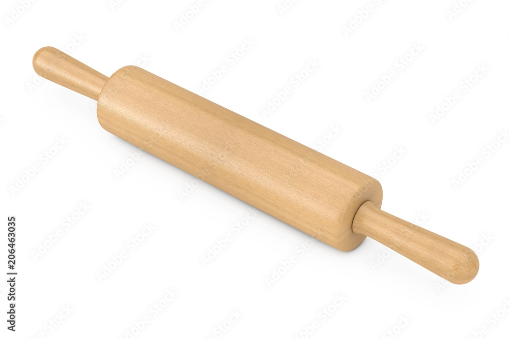 Wooden Rolling Pin. 3d Rendering Wooden Rolling Pin. 3d Rendering