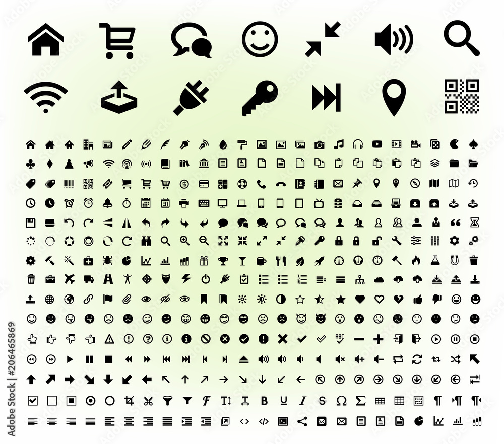 Universal, General, Technology, Business, Communications, user interface,  website, finance, office, internet, computer, navigation icons, symbols  vector illustration pictograms set collection pack vector de Stock | Adobe  Stock