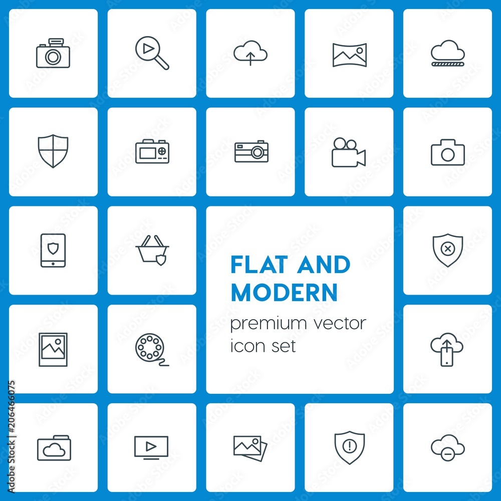 Modern Simple Set of cloud and networking, security, video, photos Vector outline Icons. Contains such Icons as blue, button, online, sky and more on dark background. Fully Editable. Pixel Perfect Modern Simple Set of cloud and networking, security, video, photos Vector outline Icons. Contains such Icons as blue, button, online, sky and more on dark background. Fully Editable. Pixel Perfect