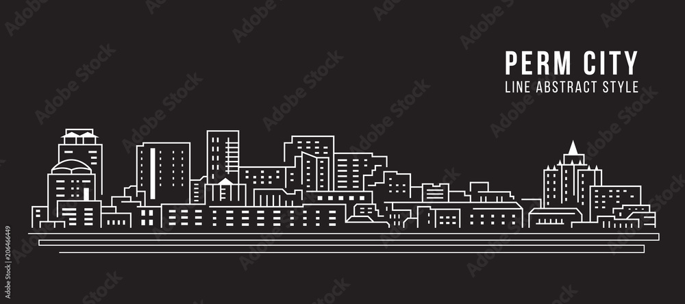 Cityscape Building Line art Vector Illustration design - Perm city Cityscape Building Line art Vector Illustration design - Perm city