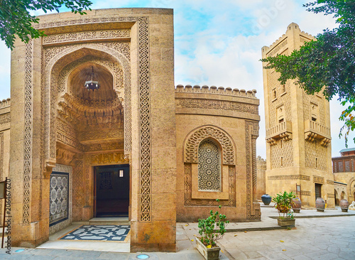 The facade of Manial Palace mosque, Cairo, Egypt photo