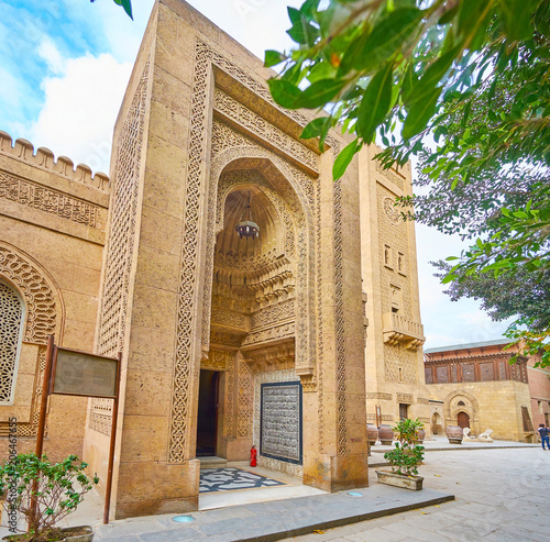 The main portl of Manial palace mosque, Cairo, Egypt photo