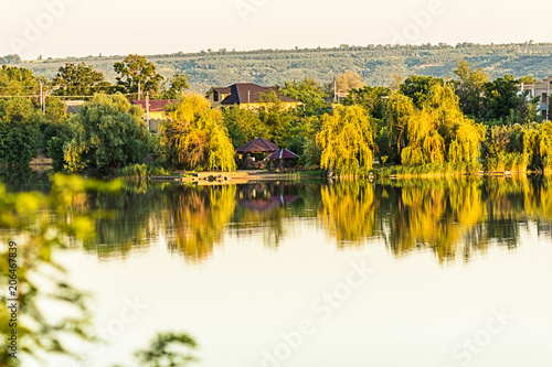 View of the Peschanoe lake in Ukraine.