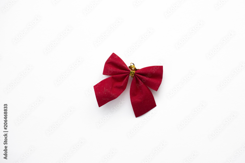 Red bow on a white background. Isolate Red bow on a white background. Isolate